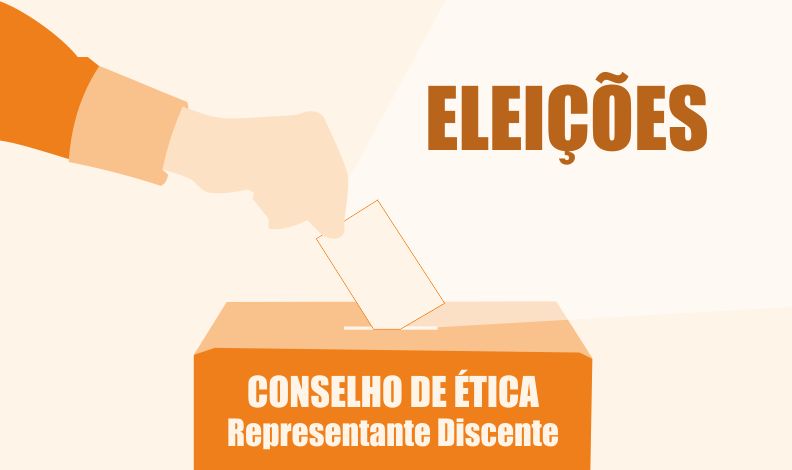 Ilustração de mão colocando voto numa urna